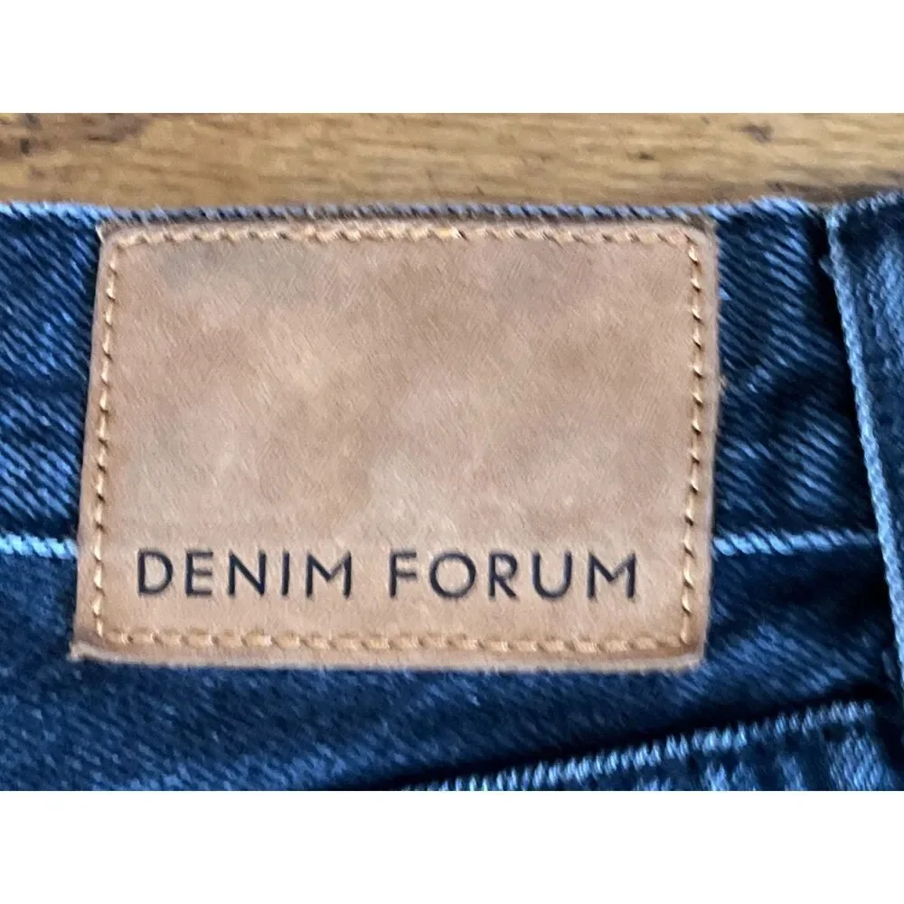 DENIM FORUM Black Denim The Joni Loose Long Jeans Shorts  Women's Size 32